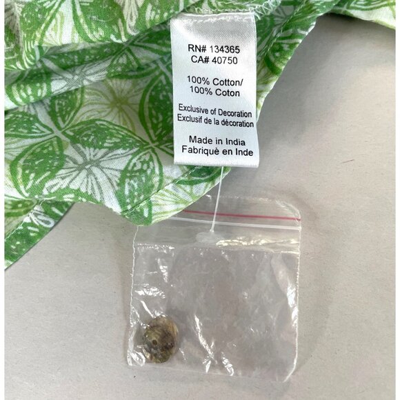 Sigrid Olsen Studio Green Abstract Print Blouse Embroidered Women's Sz L Cotton - Picture 4 of 8